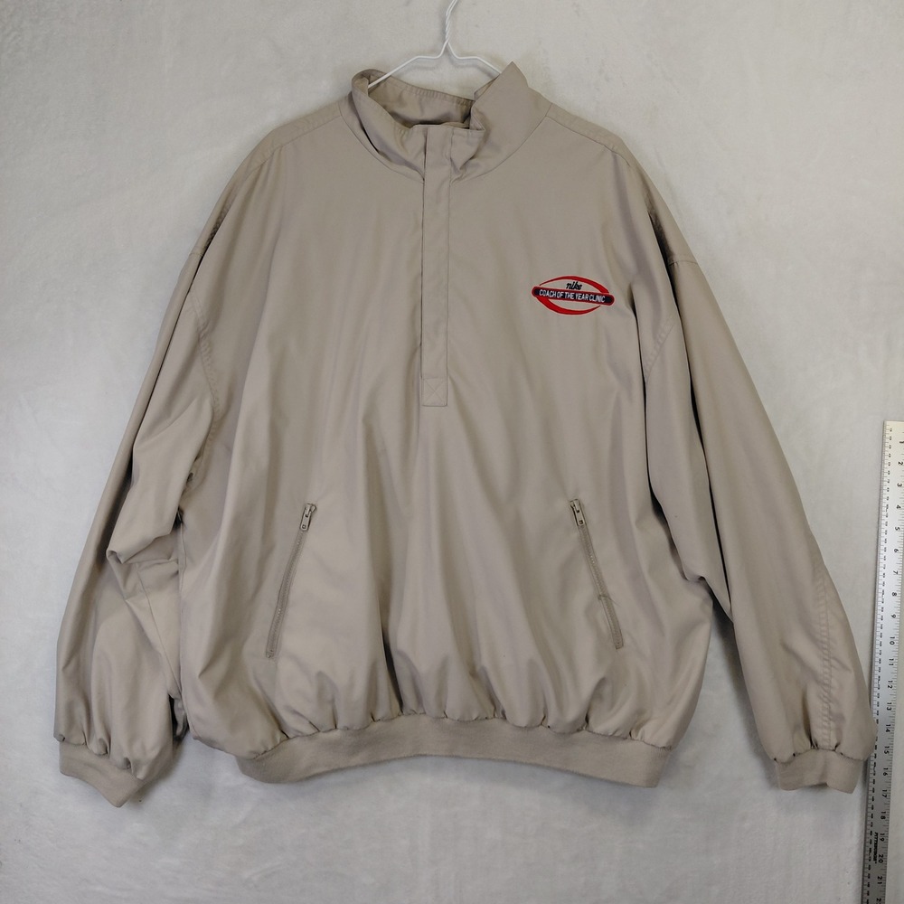 North End Mens XXL Tan Nike Coach of the Year Clinic Windbreaker Pullover Jacket